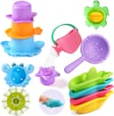 LaCute Badespielzeug Baby Badspielzeug Stapelbare Becher Gießkanne BPA-frei Lernspiel 11-tlg Bild 2
