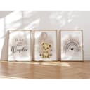 MeinBaby123® Poster Kinderzimmer Boho Tiere Beige Braun Wanddekoration Bild 2