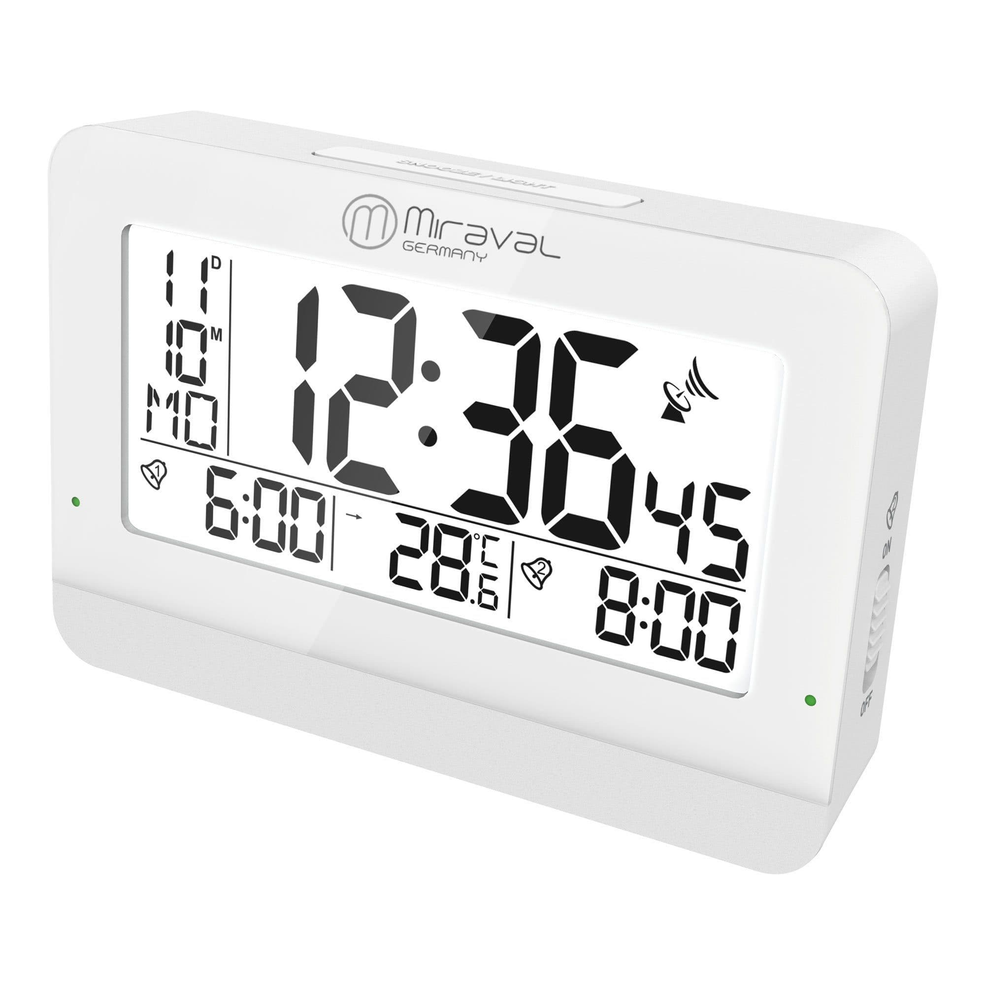 Miraval Digitaler LCD-Funkwecker Weiß mit Hintergrundbeleuchtung - Bild 2