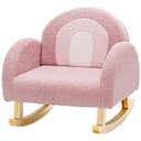 KOMFOTTEU Kindersofa Schaukelstuhl Rosa Lammfellimitat Bild 2