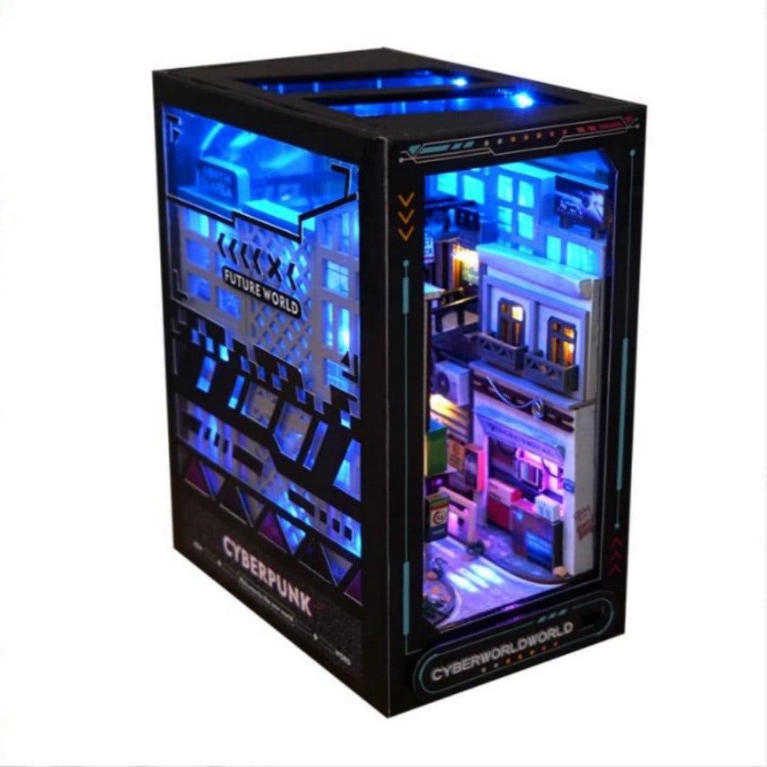 Kityhome Modellbausatz 3D LED Bücherregal-Diorama Cyberpunk mit Spiegel-Effekt - Bild 2