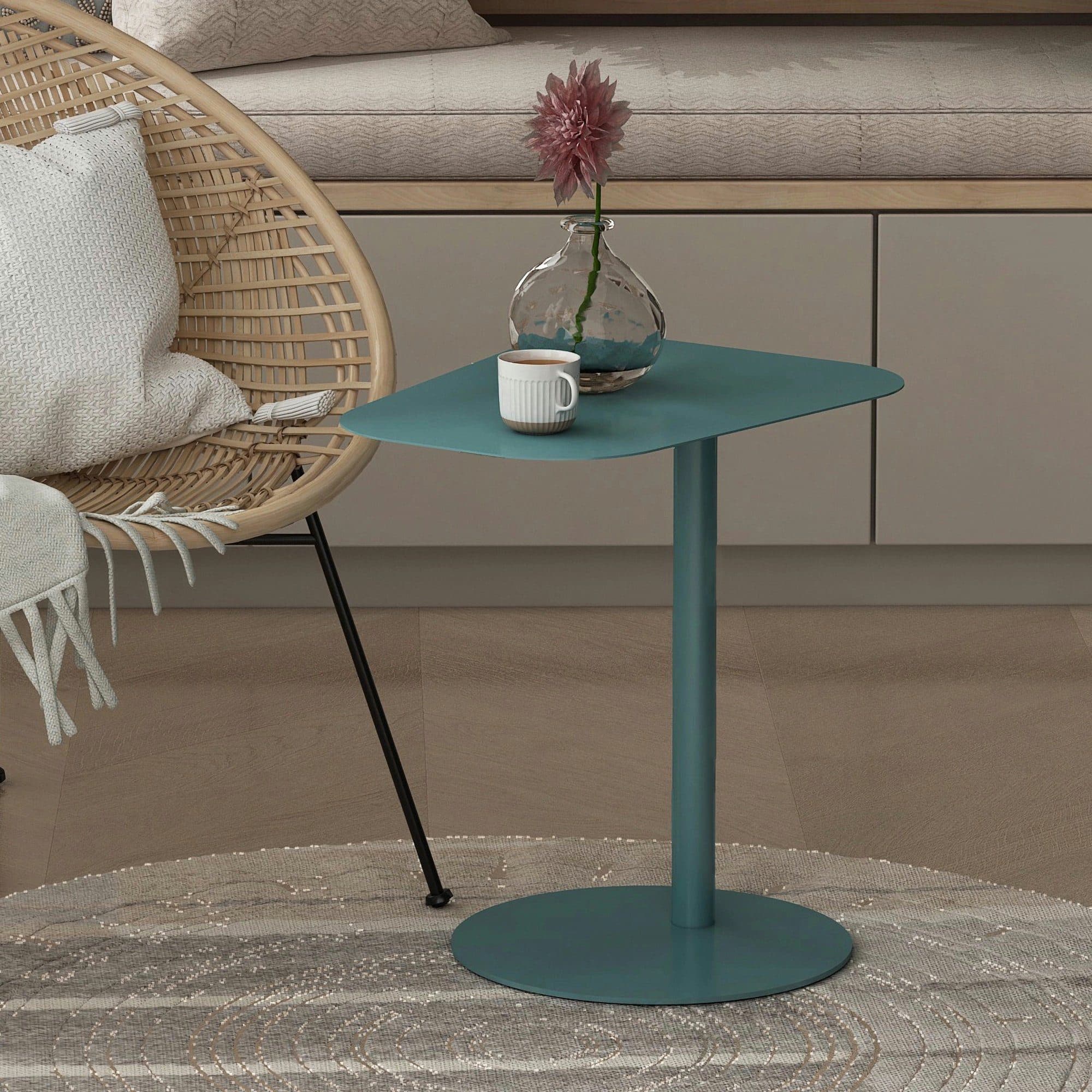 en.casa Beistelltisch Nastätten Blau Metall Modern - Bild 2