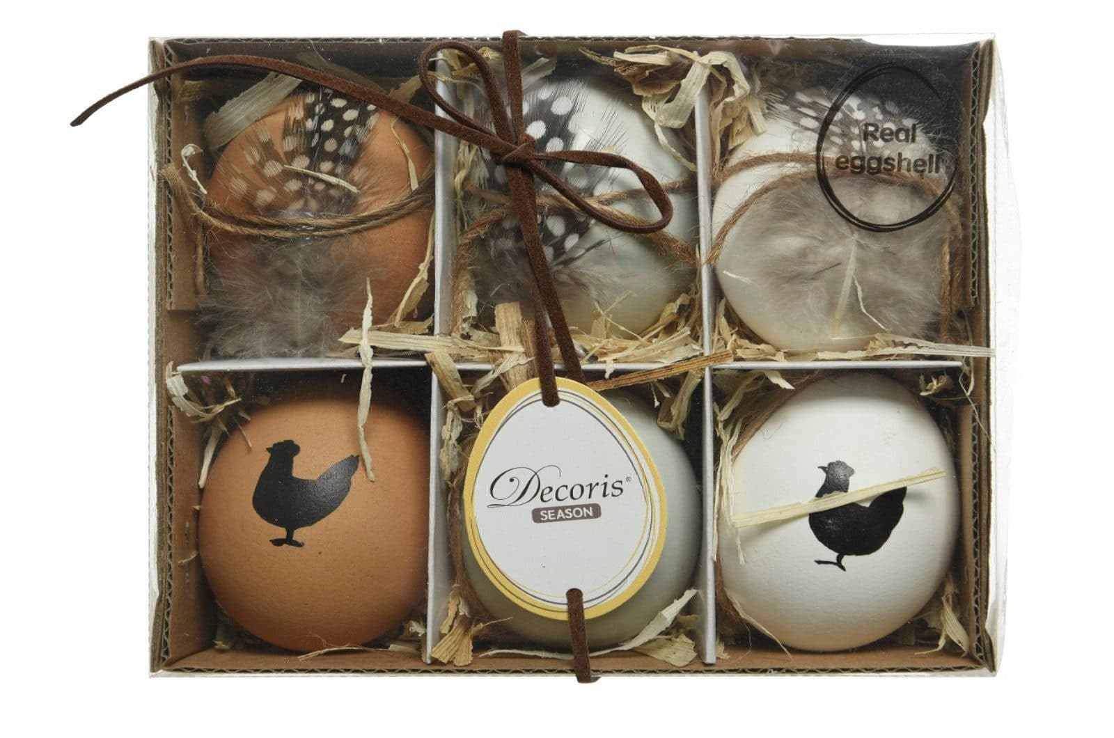 Kaemingk Osterei Deko 6er Set Eierschale Natur