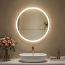 SONGMICS LED Badspiegel Rund Weiß Einstellbare Helligkeit Bild 2