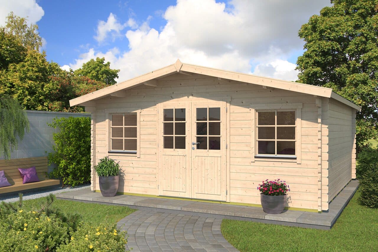 Fjordholz Gartenhaus Pepe 44 aus Massivholz mit Isolierglas - Bild 2