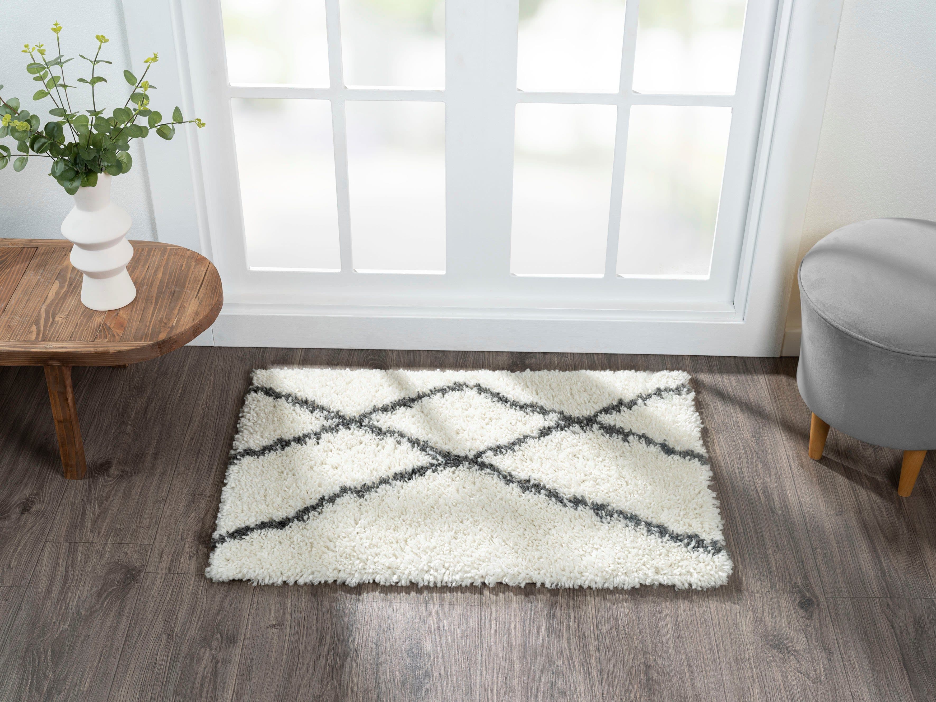My Flair Hochflor-Teppich My Shaggy Raute Beige Grau Scandi Design - Bild 2