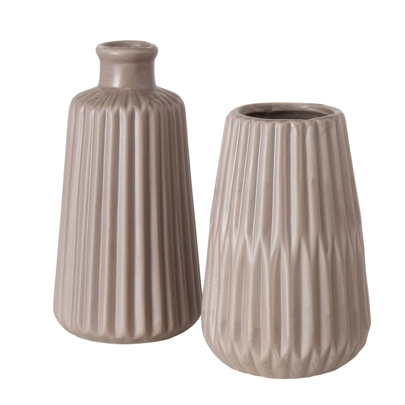 BOLTZE GRUPPE GmbH Dekovase Vase Porzellan Esko Braun 2er Set