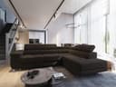 Masseno Ecksofa SELVA mit Schlaffunktion L-Form Braun Stoff Bild 2