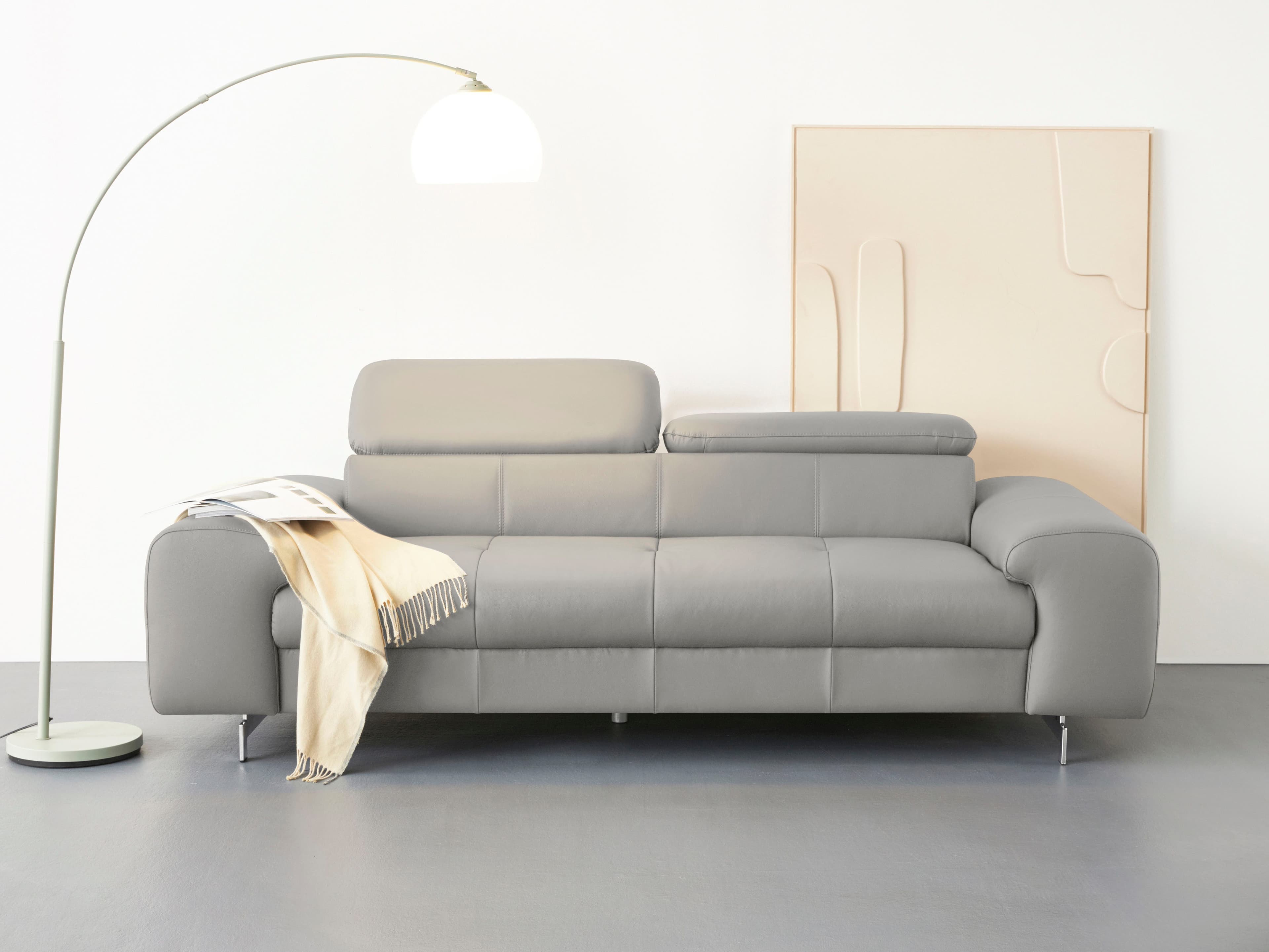 COTTA 3-Sitzer Chef Big-Sofa Schwarz Kunstleder Metallkufen - Bild 2