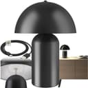 tectake Schreibtischlampe Akku Retro Pilzdesign Schwarz Bild 2
