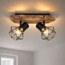 GLOBO LIGHTING Deckenspot 2-flammig Holzoptik Schwarz Bild 2