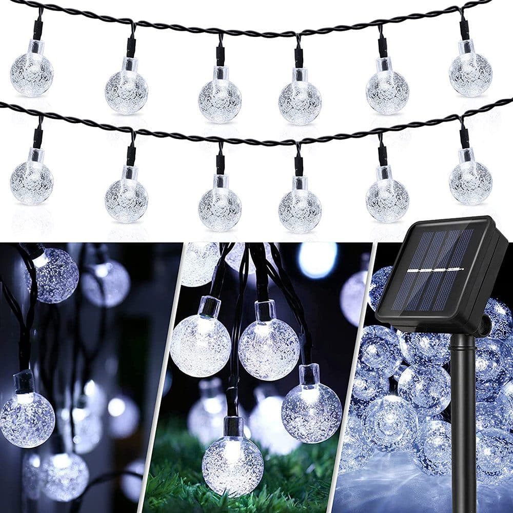 Rosnek LED-Lichterkette Solar Wasserdicht Kristallkugeln - Bild 2