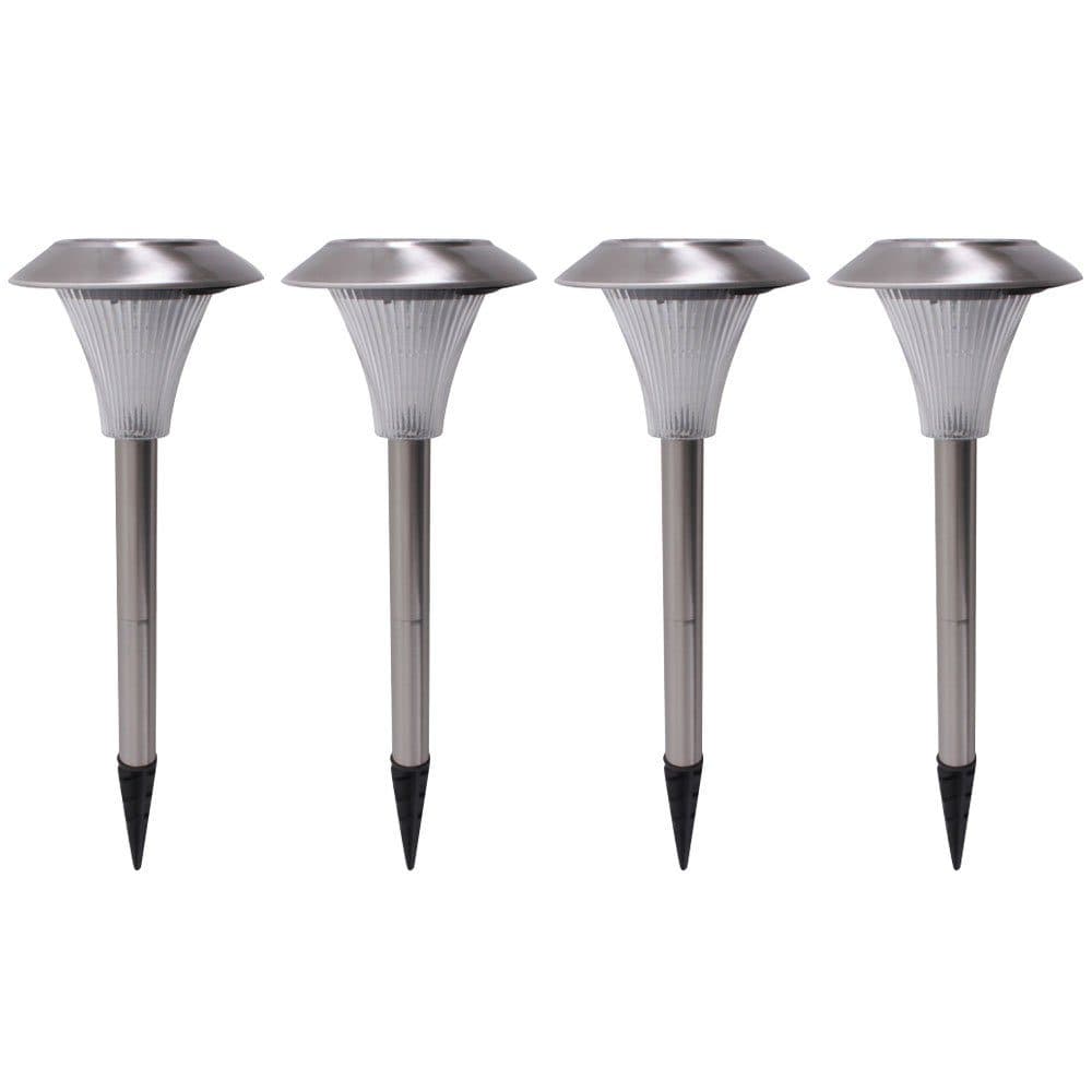 Harms Import LED Solar Gartenleuchte 4er Set Warmweiß Edelstahl - Bild 2