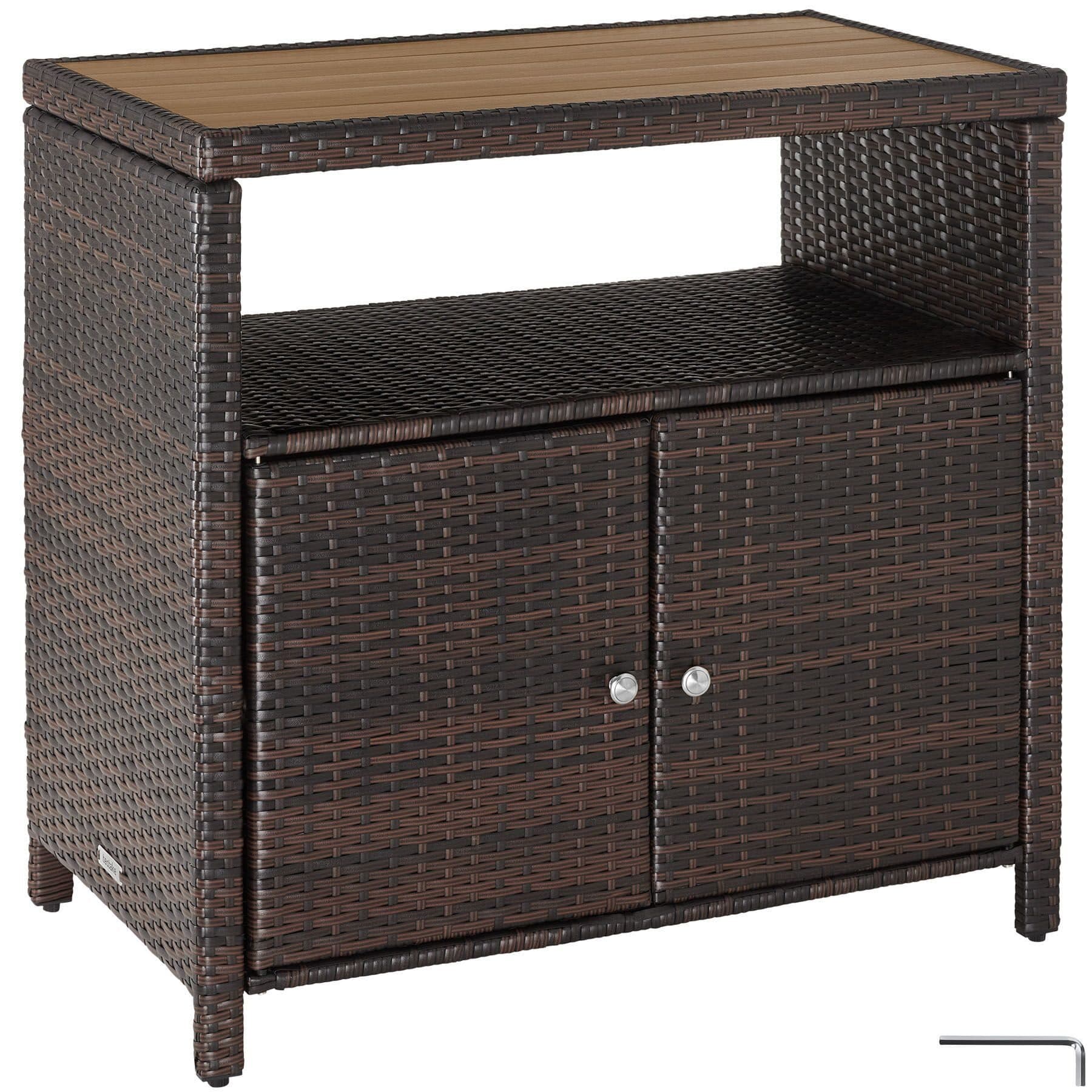 TECTAKE Gartenschrank Monscia Rattan WPC wetterfest - Bild 2