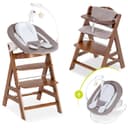 Hauck Hochstuhl Alpha Plus Walnut Newborn Set Deluxe 4-in-1 Massivholz Braun Bild 2