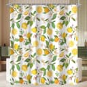 LuxusKollektion Duschvorhang Zitronenblätter Antischimmel Polyester mit Ösen Bild 2