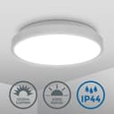 B.K.Licht LED Bad-Deckenleuchte Silber IP44 12W 4000K Bild 2