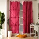 Karmandala Gardine Vorhang Boho Style Einfarbig 2-teilig - 100% Baumwolle Bild 2