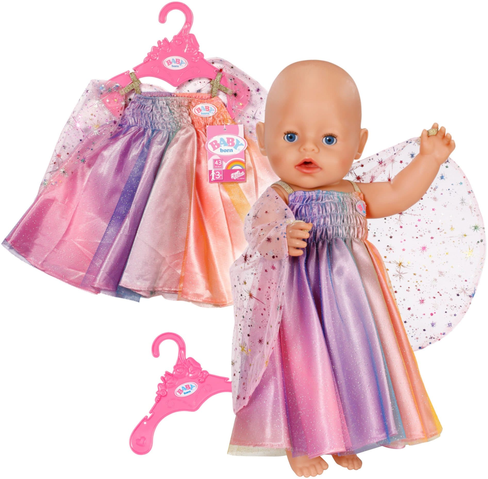Baby Born Puppenkleidung Regenbogen Kleid 43 cm mit Flügeln - Bild 2
