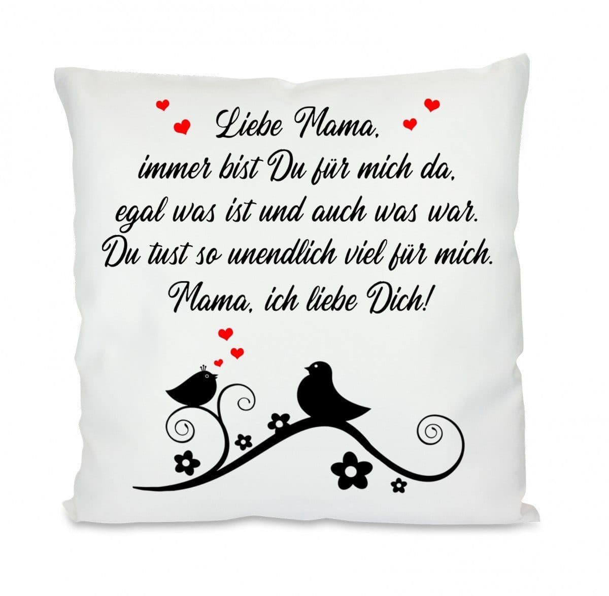 Herzbotschaft Dekokissen Kissen mit Motiv Liebe Mama 40x40cm