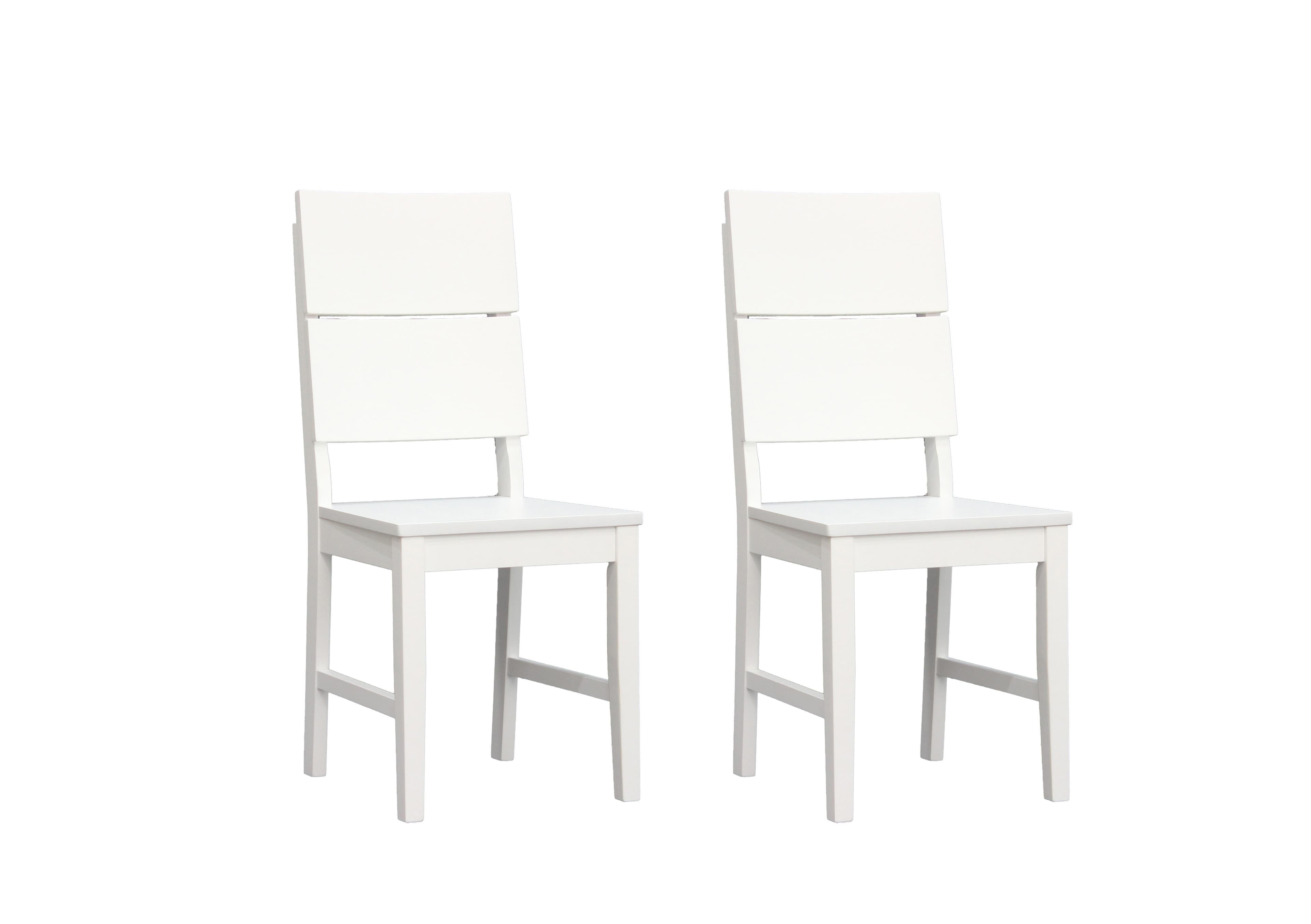 Woodroom Holzstuhl Kota 2er-Set Massivholz Weiß Lackiert Modern - Bild 2