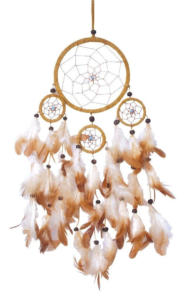 Saraswati Traumfänger Mobile mit 4TF Leder 40cm