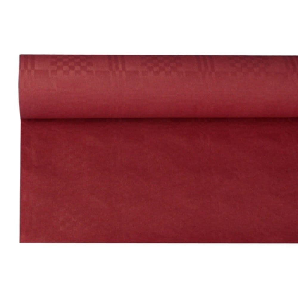 PAPSTAR Tischdecke Papier Bordeaux Damastprägung 8x1,2m