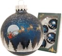 Krebs Glas Lauscha Weihnachtsbaumkugel Spirit of Christmas 7 cm (4 St) Blau Bild 2