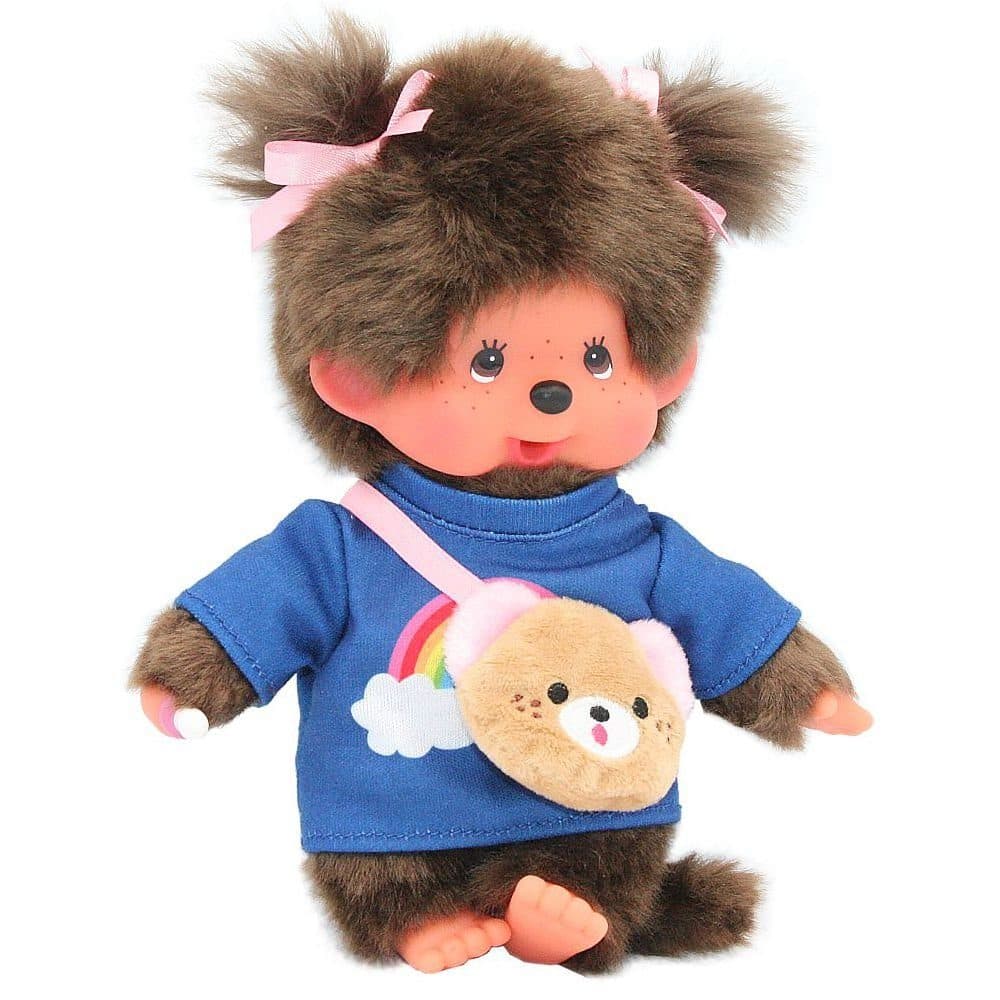 Monchhichi Plüschfigur Kawai Mädchen im Kleid mit Bärentasche 20 cm - Bild 2