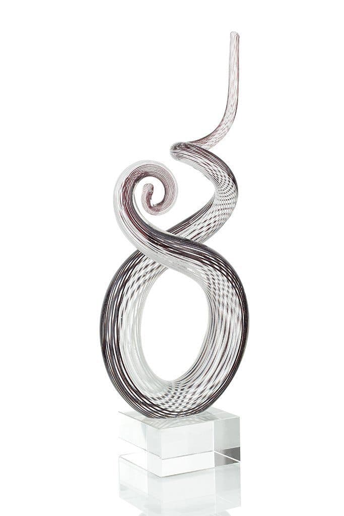 Levandeo® Skulptur Glas Design 26x13cm Violett Schwarz