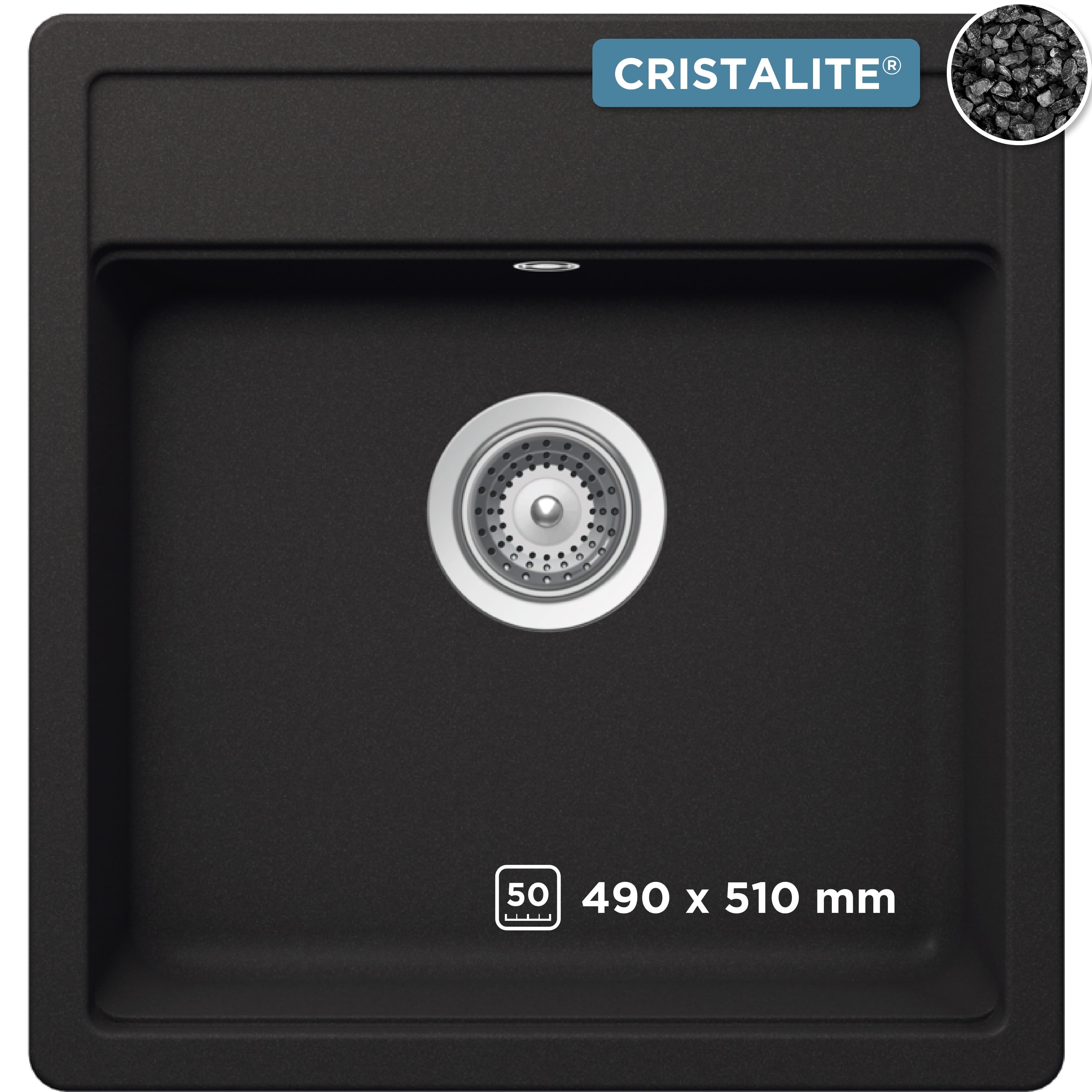 Schock Granitspüle Oslo Schwarz Rechteckig Domogranit - Bild 2