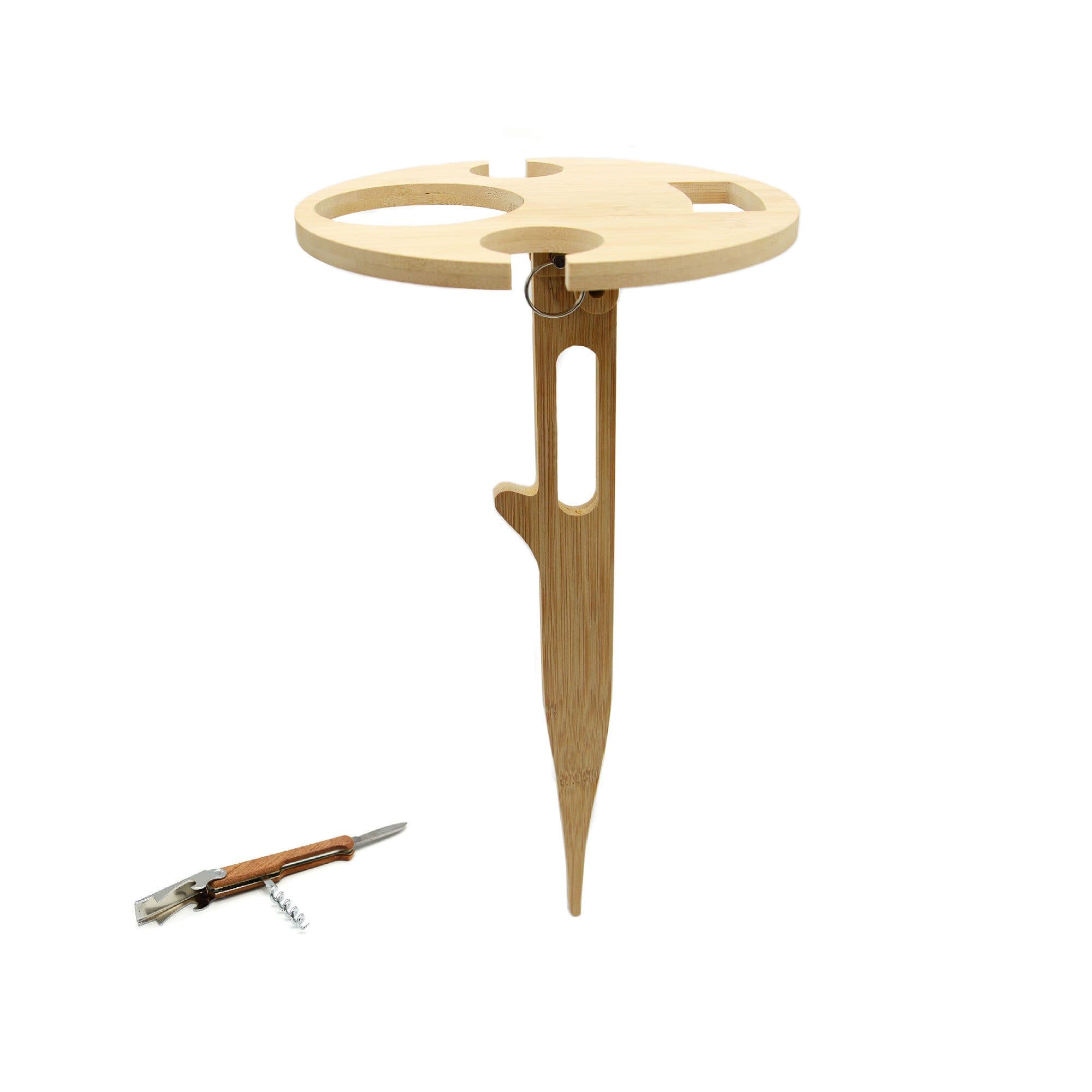 UNUS GARDEN Klapptisch Weinhalter Bambus Natur - Bild 2