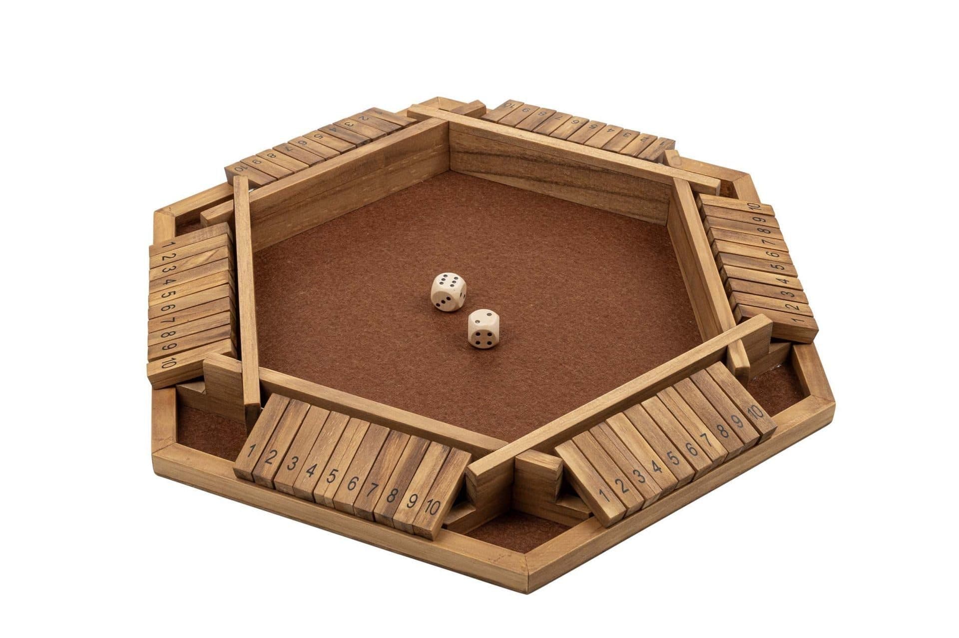 Philos Spiel Shut The Box 10er, 6er Variante Holz