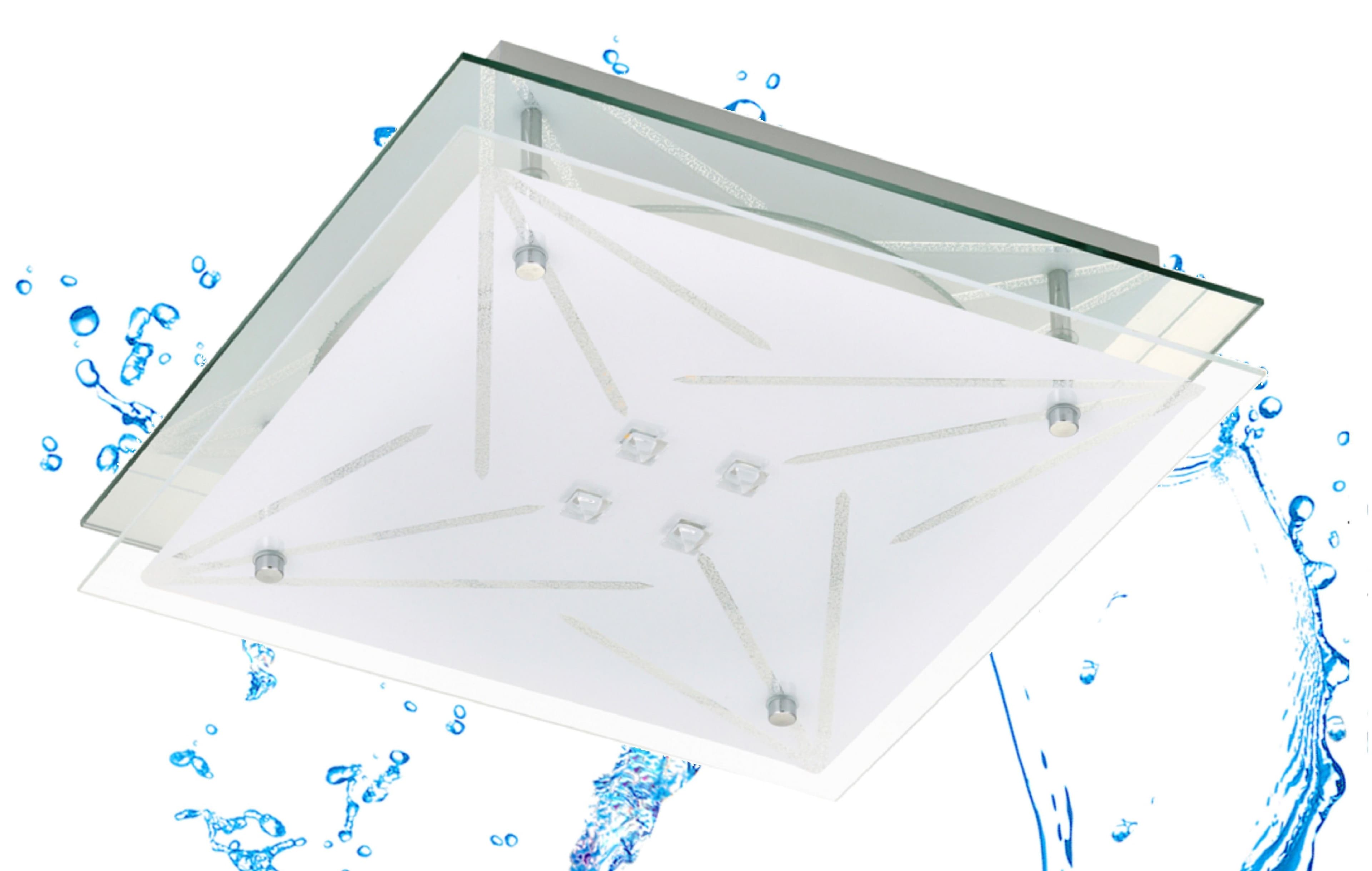 TRANGO LED Deckenleuchte 3-Stufen dimmbar IP44 Chrom/Weiß - Bild 2