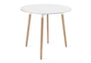 Home Collective Runder Esstisch Weiß MDF Buche Bild 2