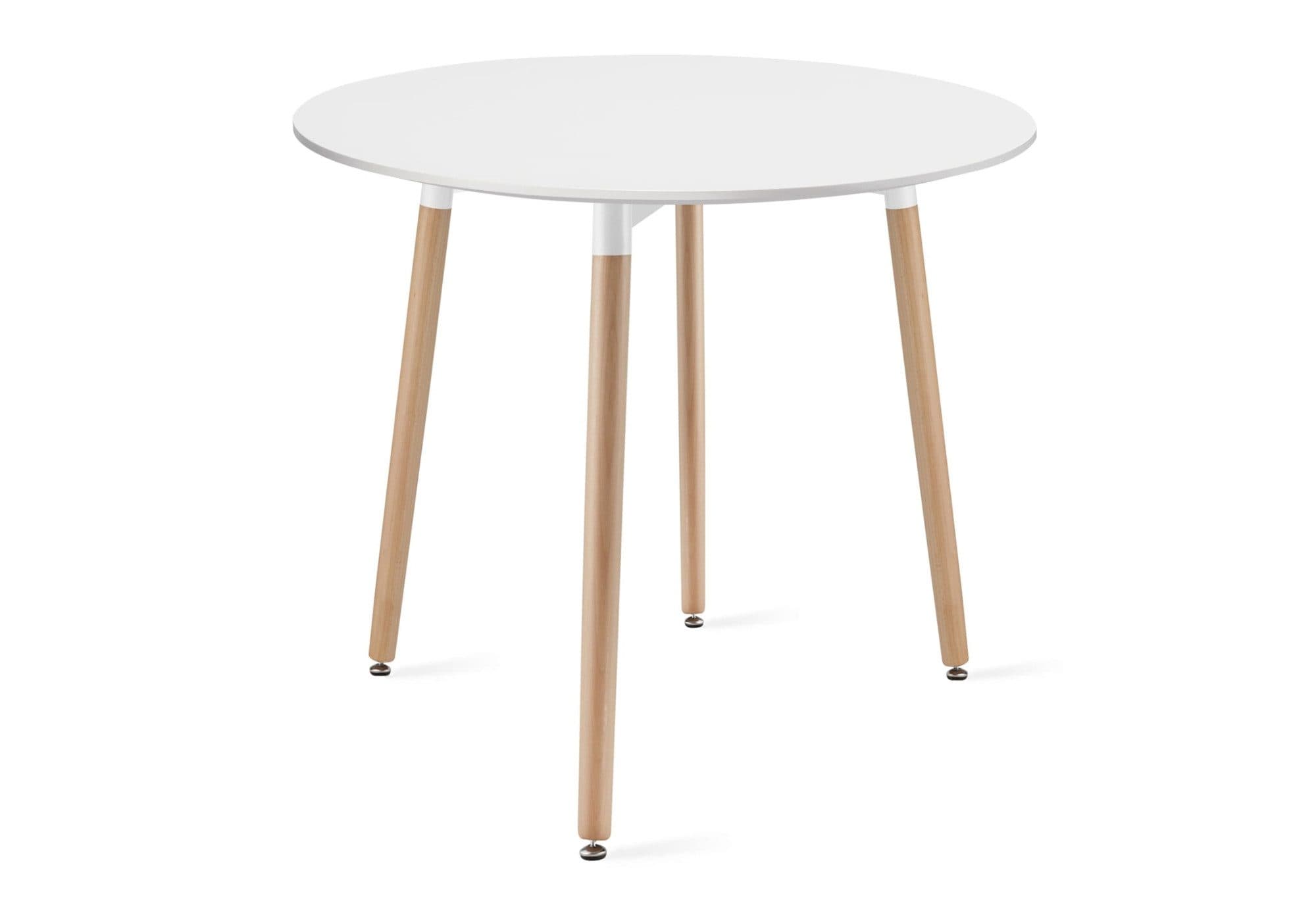 Home Collective Runder Esstisch Weiß MDF Buche - Bild 2