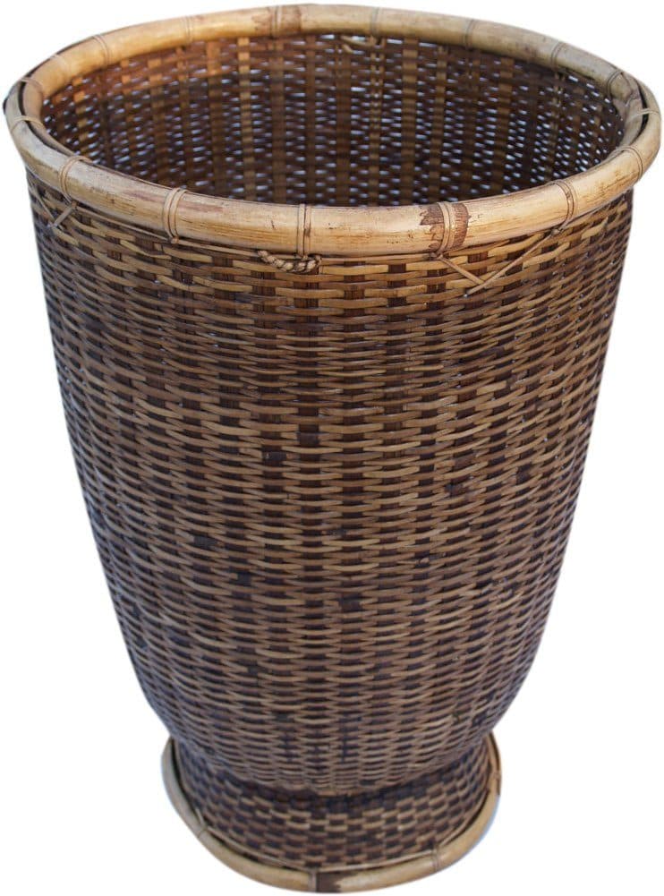 Guru-Shop Allzweckkorb Rattan Papierkorb asiatischer Korb braun