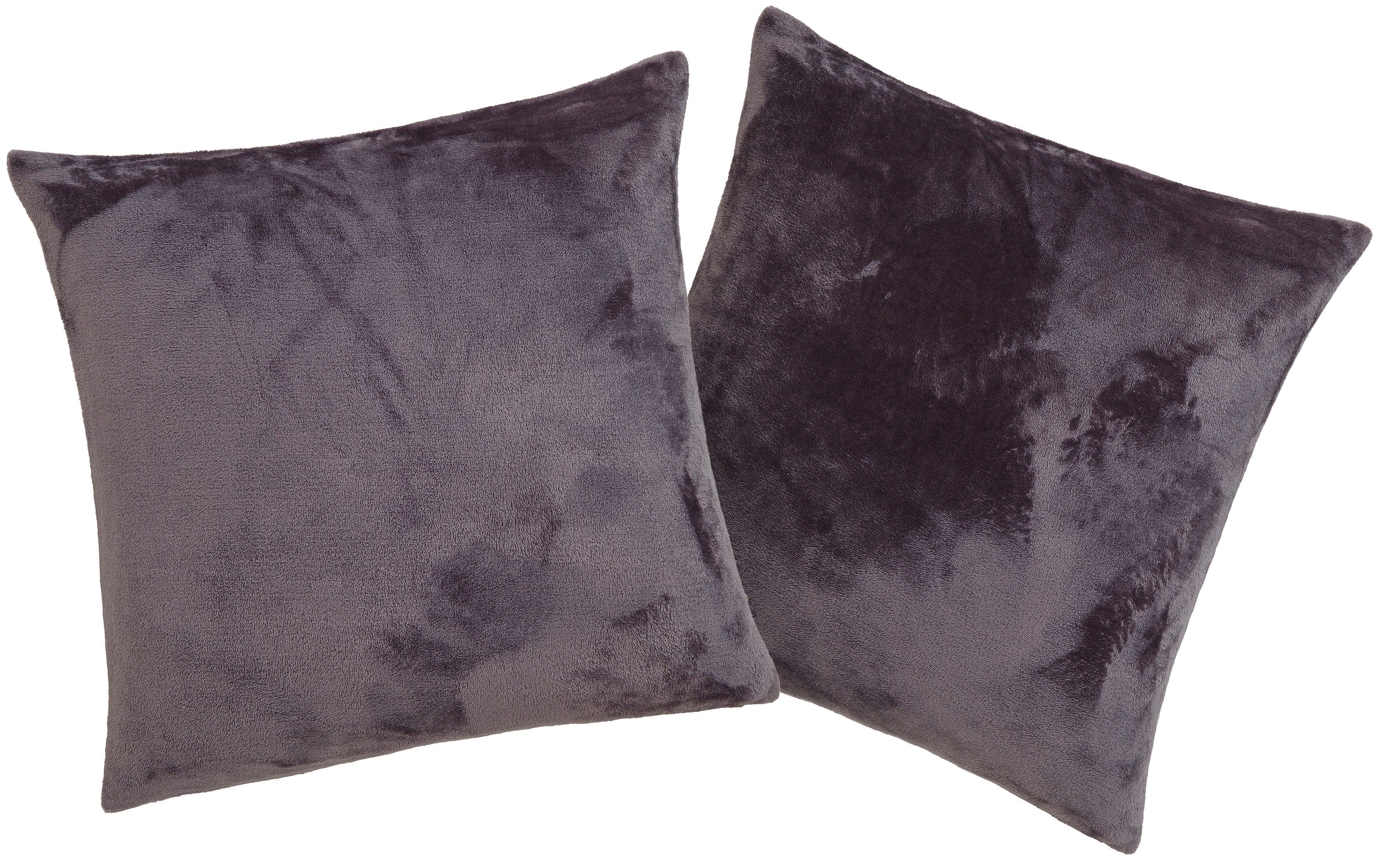 OTTO home Dekokissen Jil Kuschelfleece Anthrazit 2er Set - Bild 2