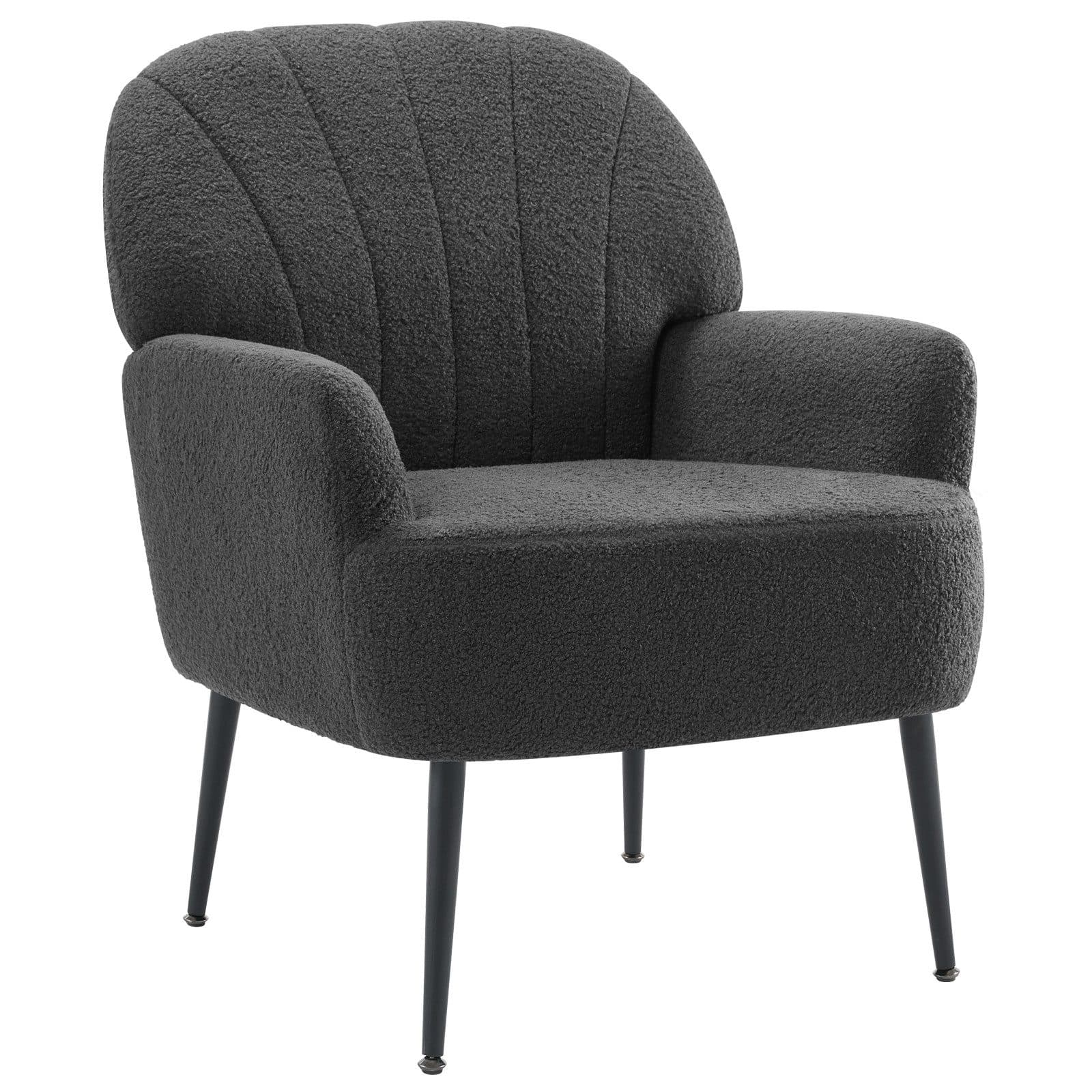 Intimate WM Heart Sessel Einzelsessel Retro Fernsehsessel mit Metallbeinen Teddystoff Loungesessel - Bild 2