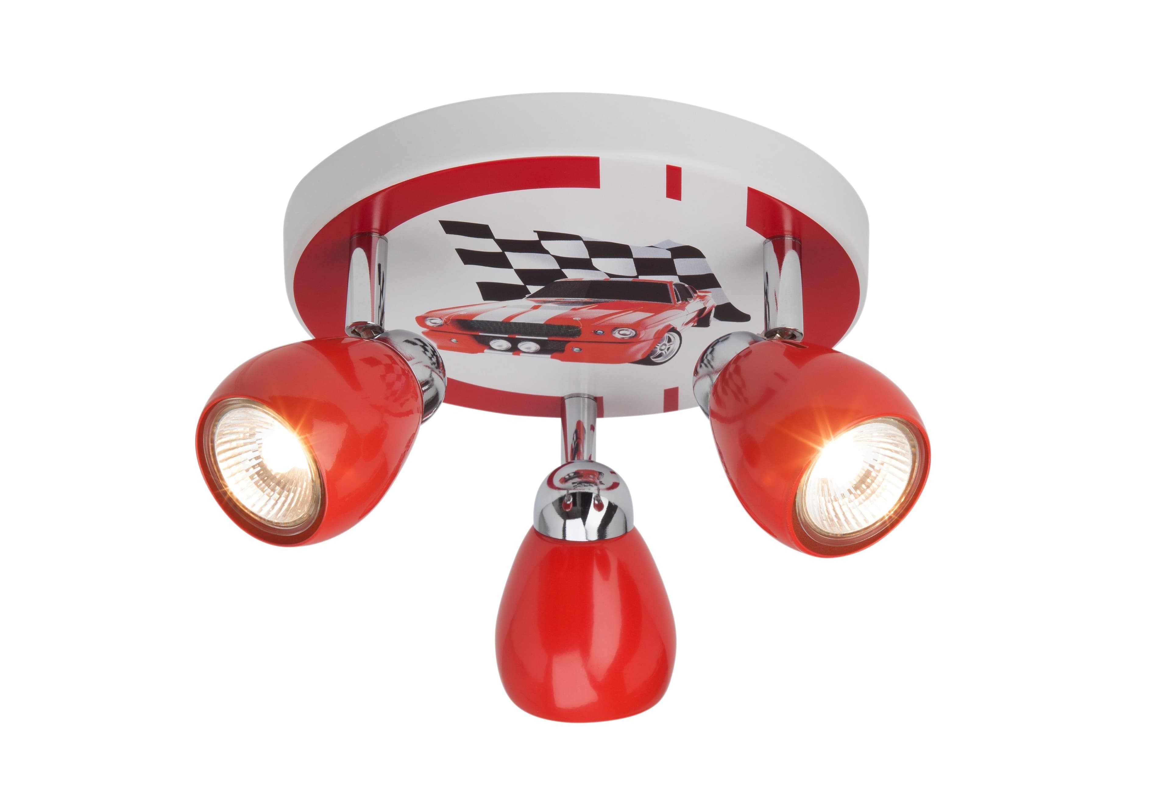 Brilliant LED Deckenstrahler RACING 3-fach rot/weiß-schwarz Metall - Bild 2
