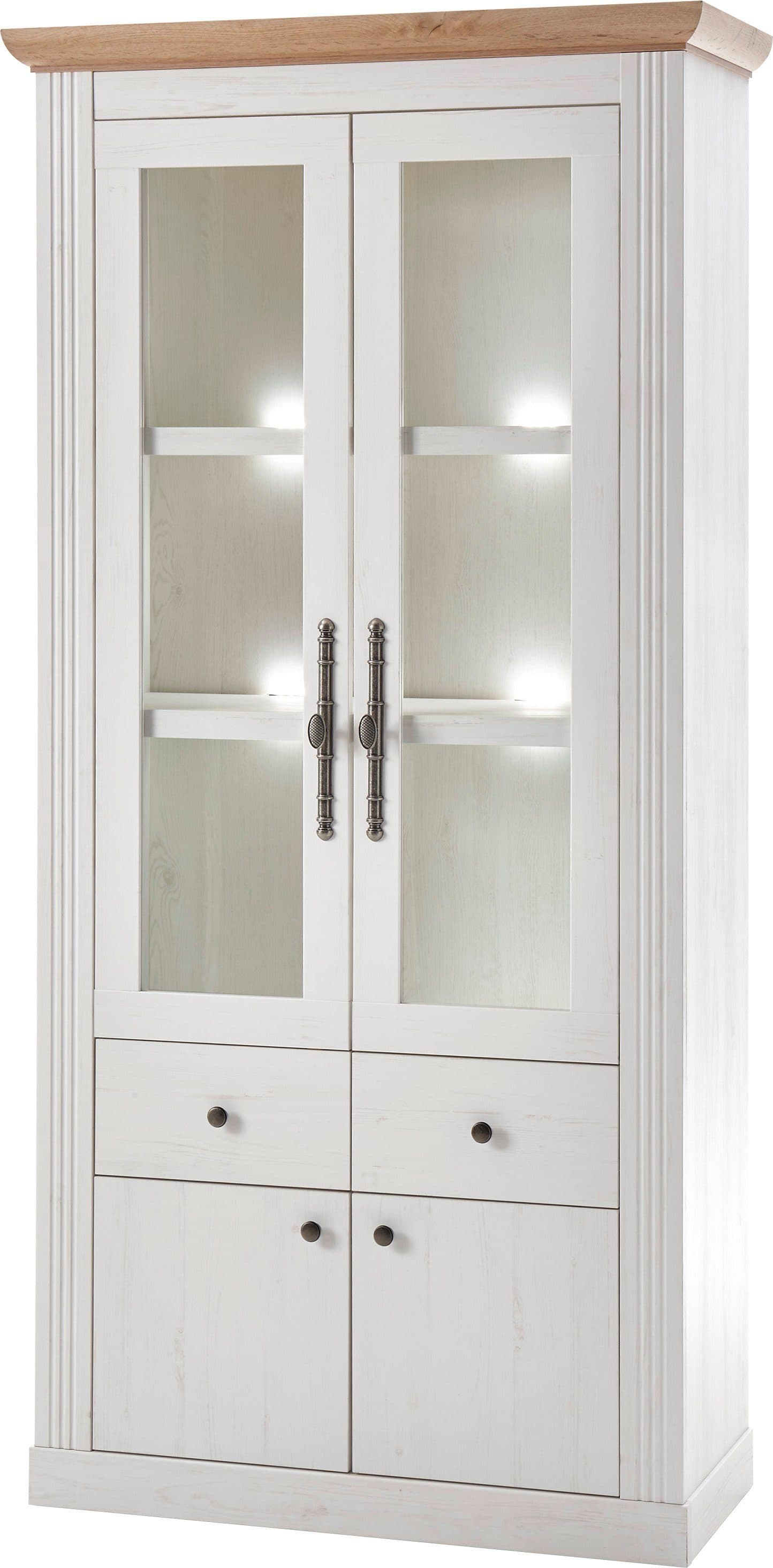OTTO HOME Westminster S Vitrine Landhausstil Weiß Eiche - Bild 2