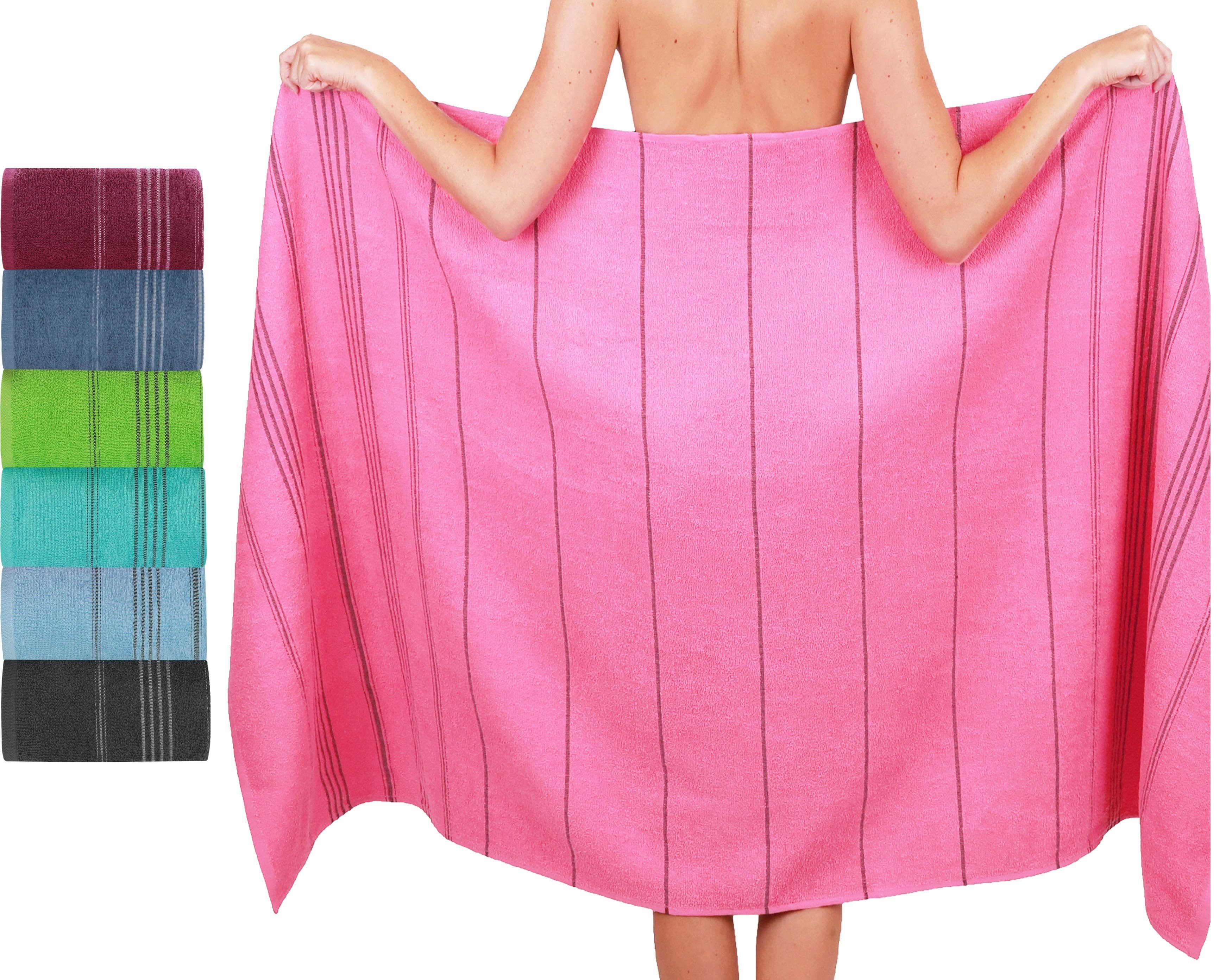 Betz XXL Badetuch LINES 100% Baumwolle Rosa - Bild 2