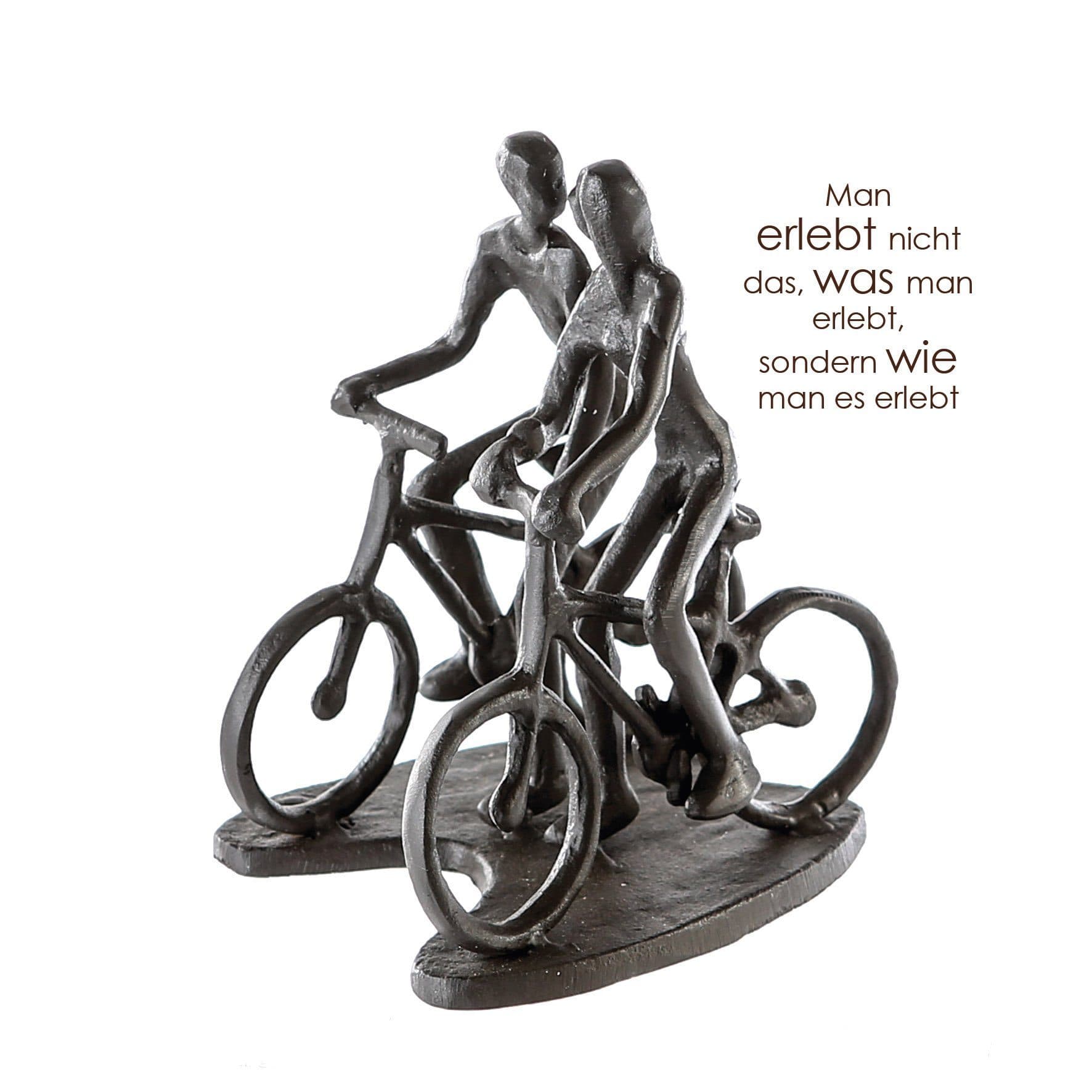 GILDE Skulptur RAD TOUR Fahrradmotiv Eisen Braun
