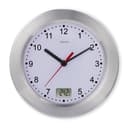 Hama Wanduhr Mauritius Silber mit Thermometer und Saugnäpfen Bild 2