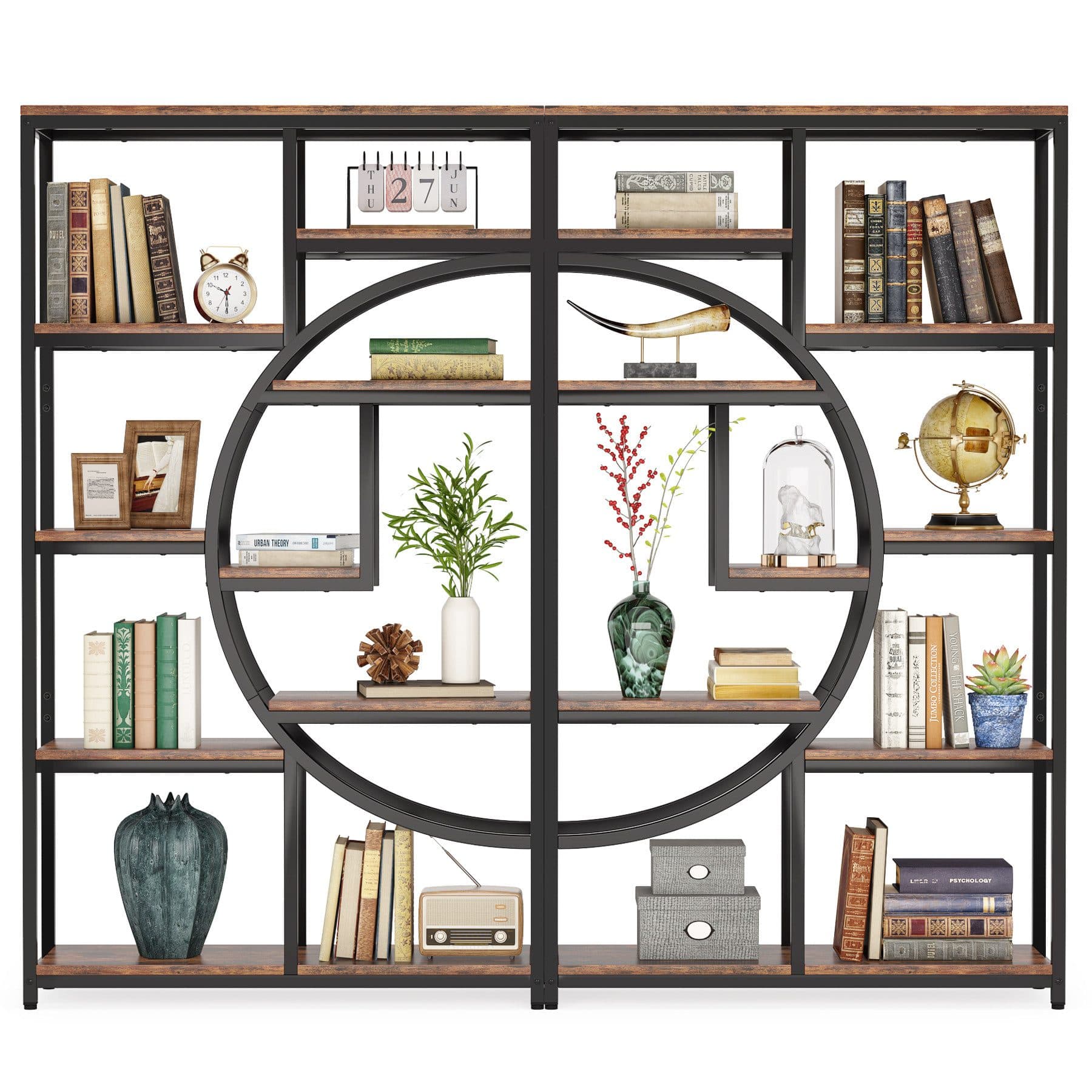 Tribesigns Bücherregal Raumteiler 9 Ebenen 175x95x30 cm