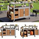 autolock Beistelltisch BBQ - Beweglicher Gartenschrank mit Arbeitsplatte Bild 2
