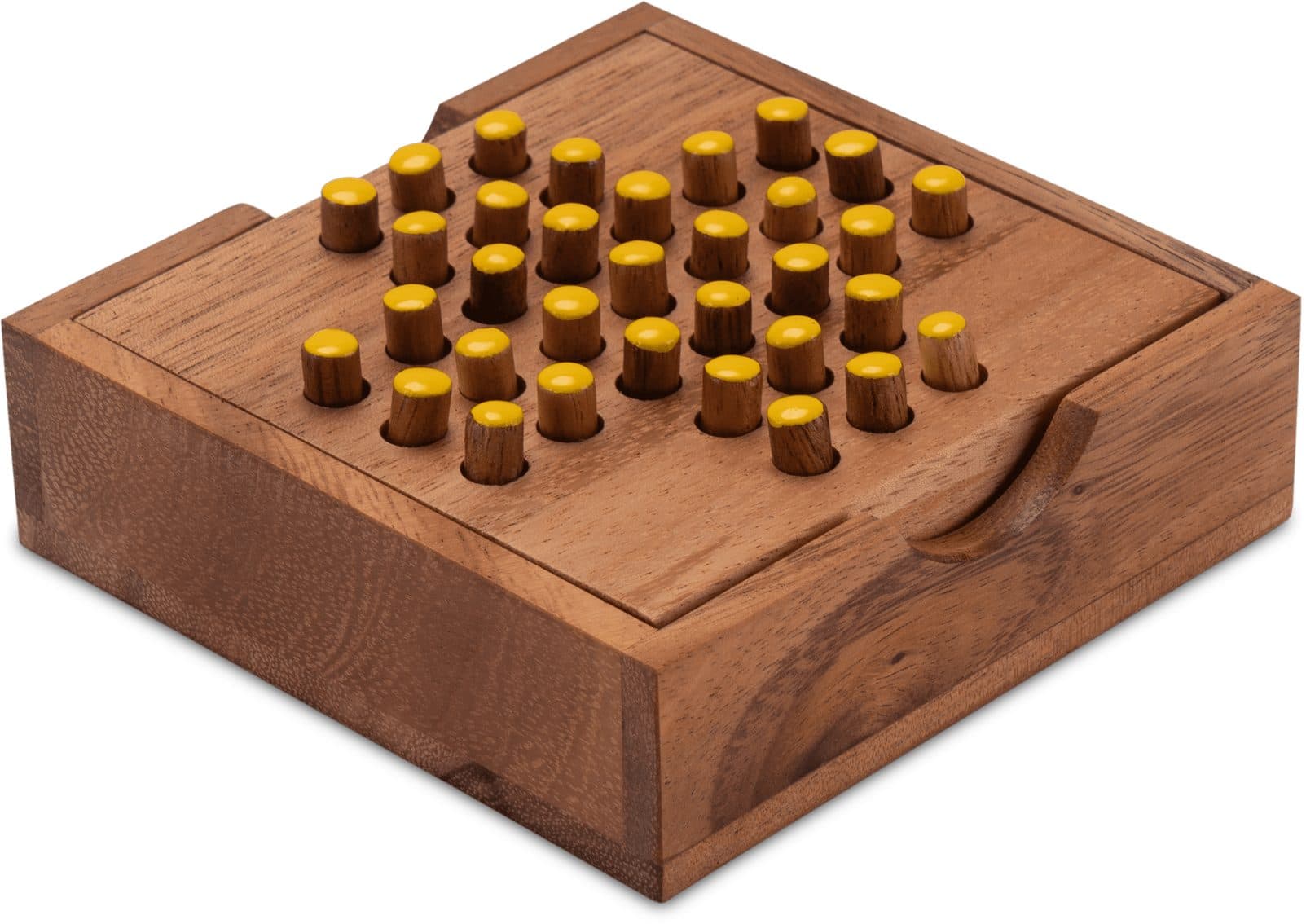 Logoplay Holzspiele Spiel, Solitär Gr. L - gelbe Stecker - Holzspielzeug - Bild 2
