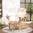 Outsunny Adirondack-Gartenstuhl mit Becherhalter Natur Bild 2