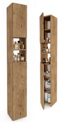 TREND WERK Badschrank Hochschrank schmal Holzoptik Bild 2