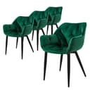 ML-DESIGN Esszimmerstuhl 4er Set Samt Dunkelgrün Metallbeine Bild 2